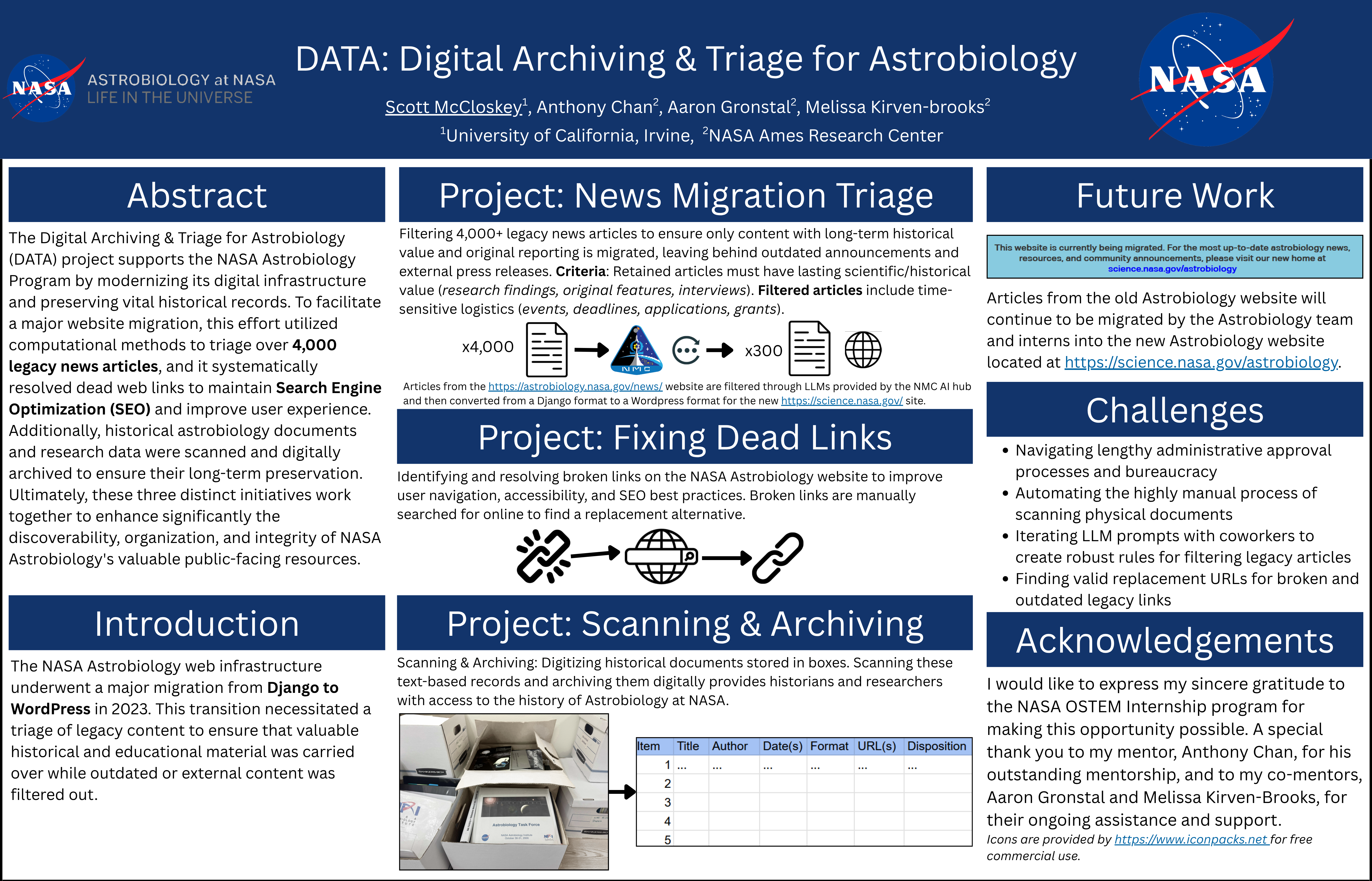 NASA DATA Project Scientific Poster